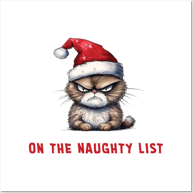 On the Naughty List, Misbehaving Holiday Cat Wall Art by MythicLegendsDigital